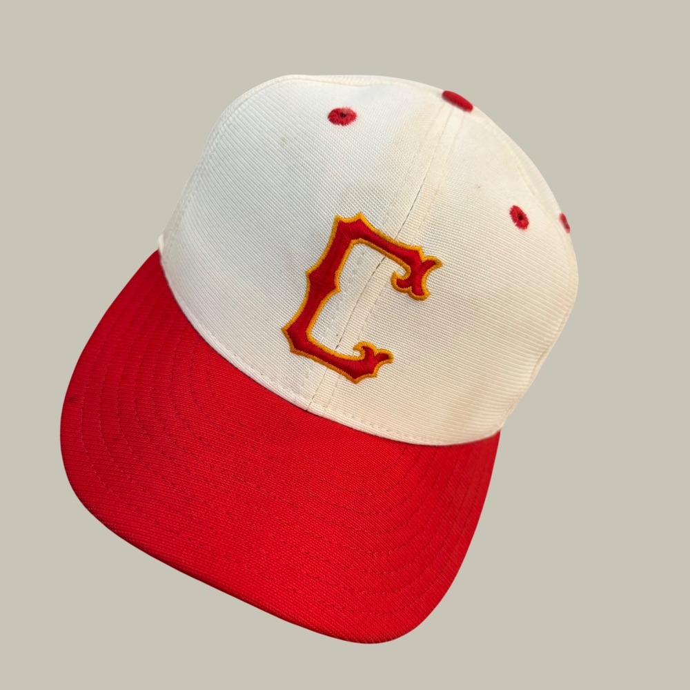 New Era Pro Model Cap Mens 7 1/8 White Red Chaparral High School Arizona VTG 90s